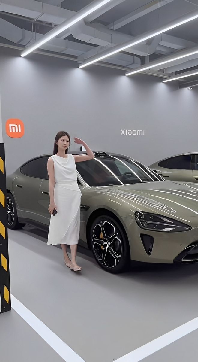 质量都这么高的吗？仙女也就长这样吧冰球突破豪华版小米SU7的美女车主(图5)